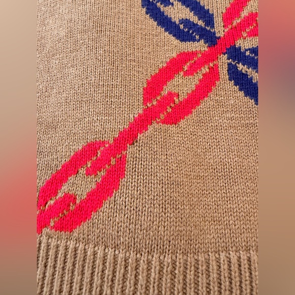 Clare V chains Brown Sweater with Red and Blue Pattern - Picture 8 of 8